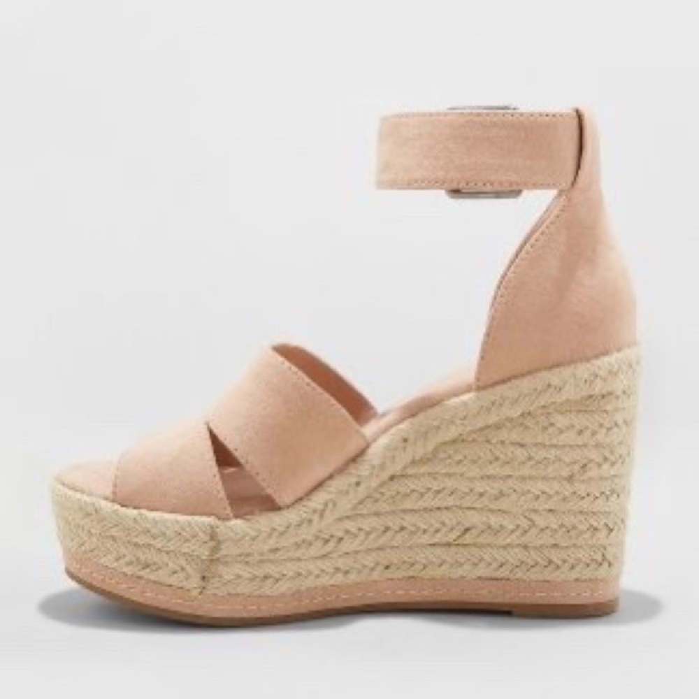 Caroline Microsuede Ankle Strap Espadrille Wedge - Picture 2 of 7